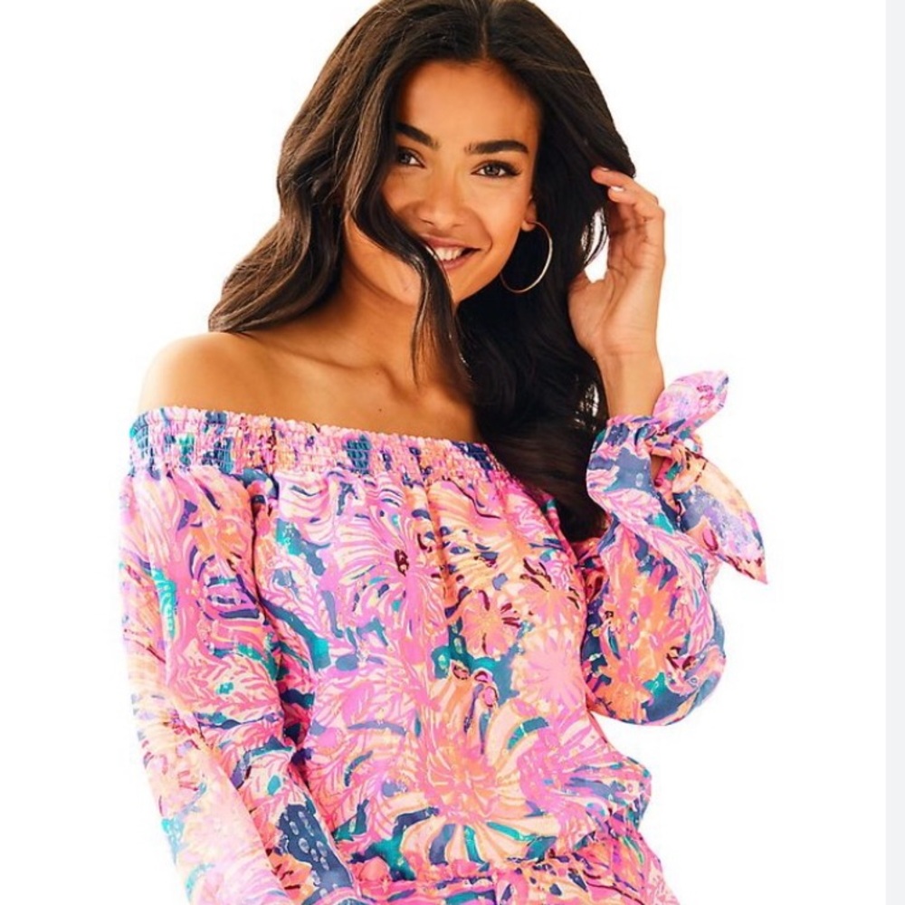NWT Myri Romper Swirling Seadream XXS Lilly Pulitzer